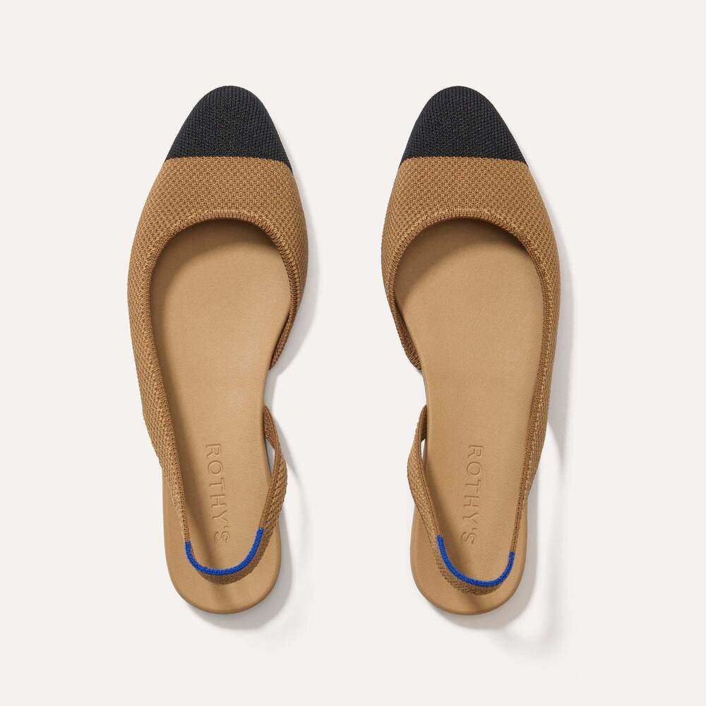 Rothy's The Almond Slingback - Tawny Captoe Size 6.5